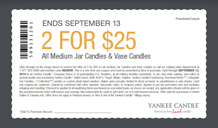 2 for $25 All Medium Jar Candles & Vase Candles