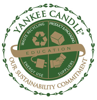 Yankee Candle - Our Sustainability Commitment in the following areas: waste recycling, product & packaging, energy use, and suppliers
