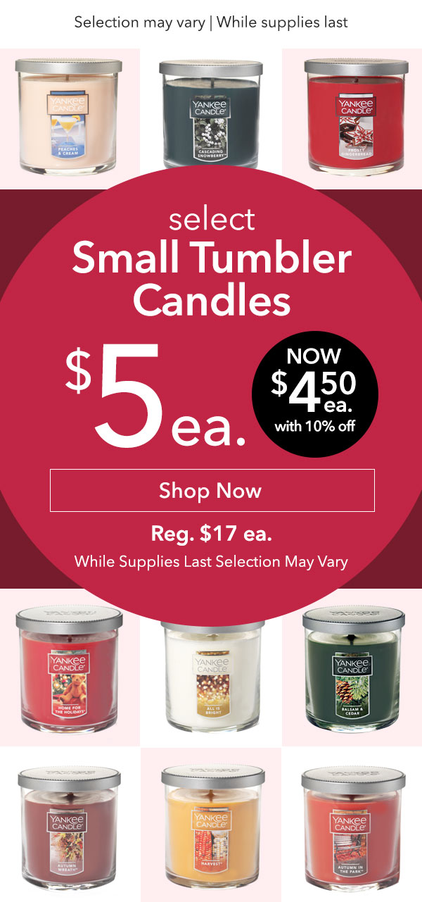 Select Small Tumbler Candles $5 Each