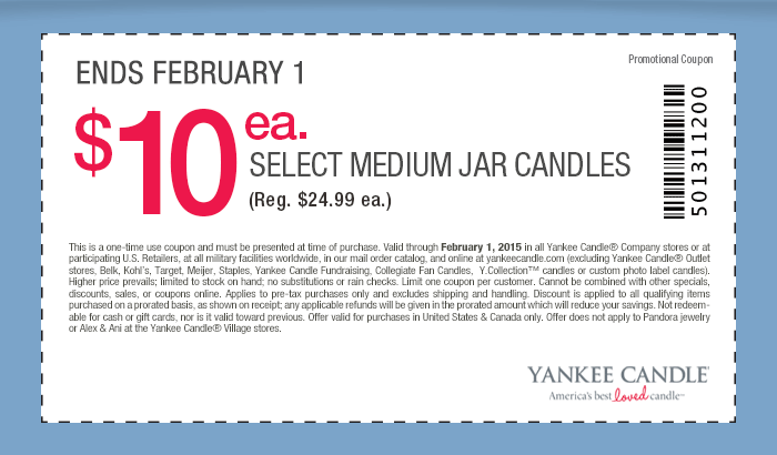 Coupon: All Medium Jar Candles $10 each with any purchase