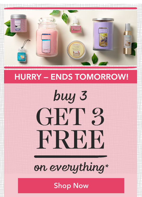Buy 3, Get 3 FREE on everything*
