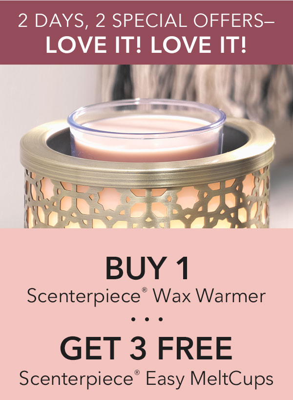 Buy 1 Scenterpiece® Wax Warmer - Get 3 FREE Scenterpiece® Easy MeltCups