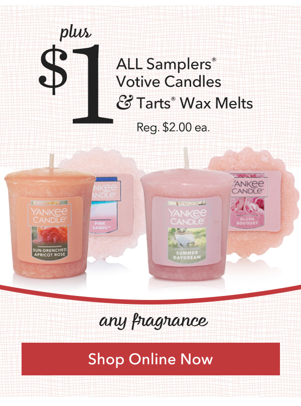$1 All Samplers Votive Candles & Tart Wax Melts