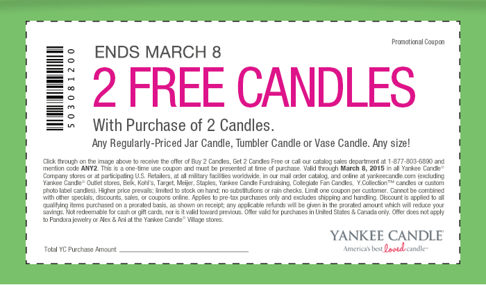2 FREE CANDLES with Purchase of 2 Candles