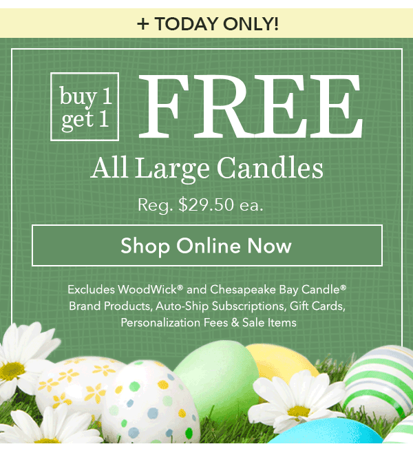Buy 1, Get 1 FREE All Large Candles