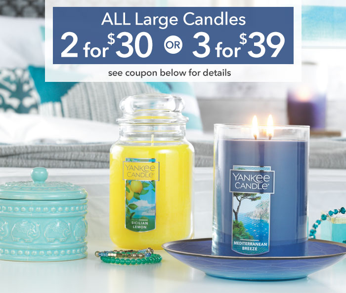 2 for $30 OR 3 for $39 ALL Large Candles
