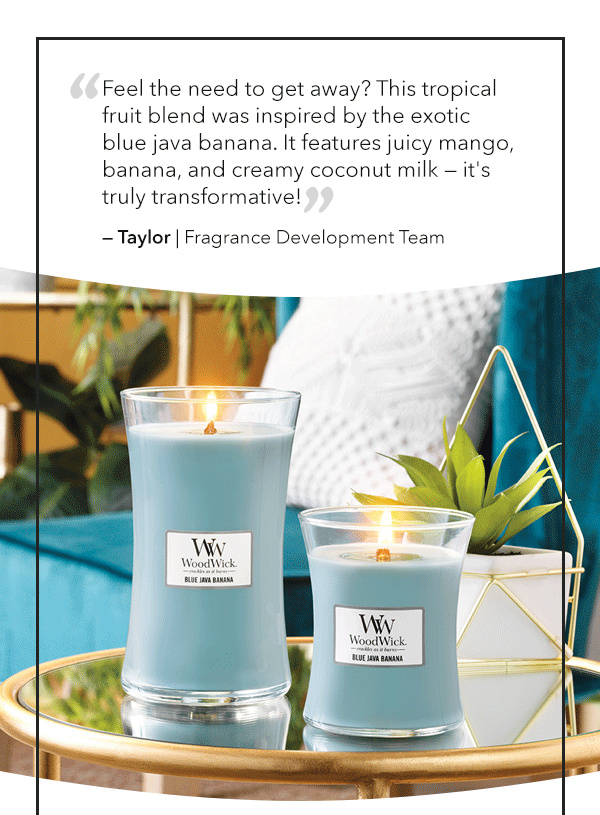 Feel the need to get away? This tropical fruit blend was inspired by the exotic blue java banana.