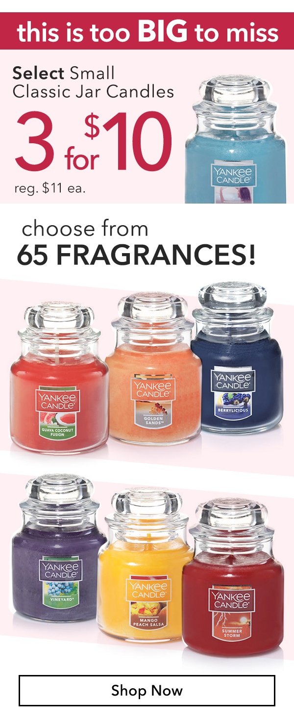 3 for $10 - Select Small Classic Jar Candles