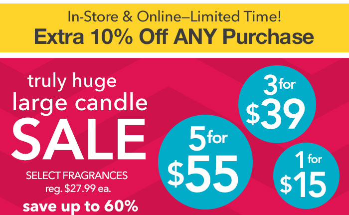 truly huge, large candle SALE