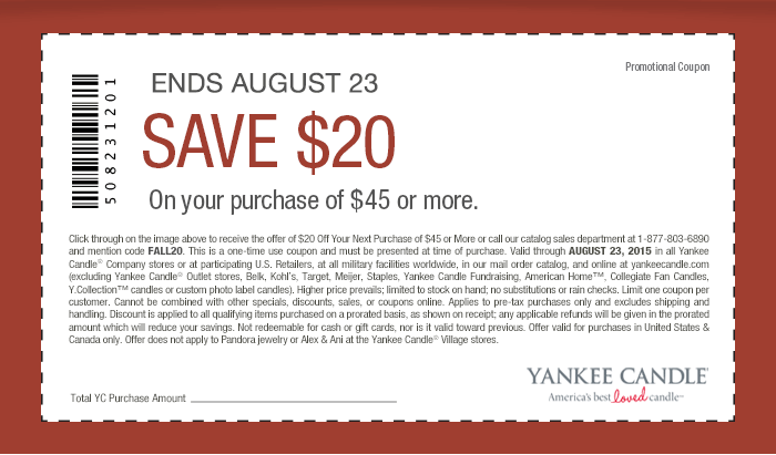 Coupon: Save $20 on your purchase of $45 or more.