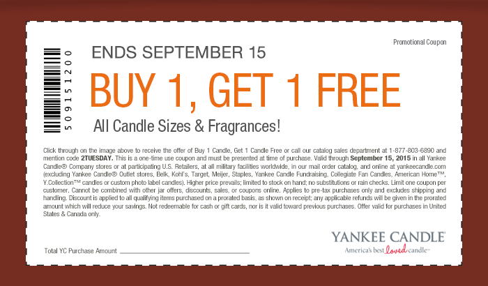 Coupon: Jar candles, vase candles, tumbler candles and perfect pillar candles - Buy 1, Get 1 Free!