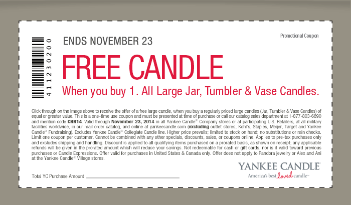 Coupon: Buy 1, Get 1 Free - All Large Candles