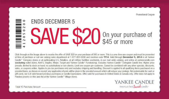 Coupon: SAVE $20 On your purchase of $45 or more