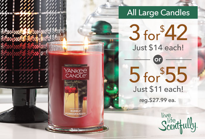 All Large Candles-3 for $42 or 5 for $55